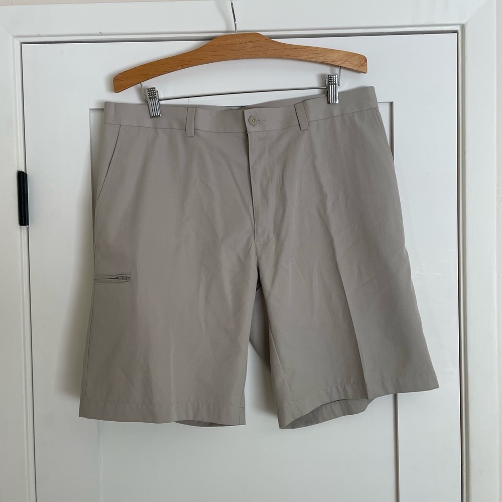 Champion’s Tour Tan Flat Front Shorts Bermuda Length